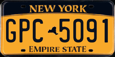 NY license plate GPC5091