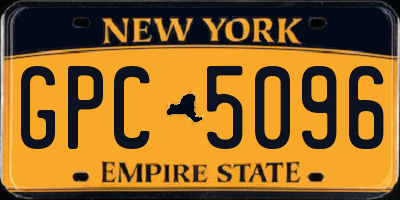NY license plate GPC5096