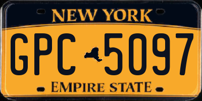 NY license plate GPC5097