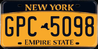 NY license plate GPC5098