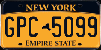NY license plate GPC5099