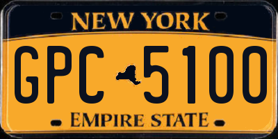 NY license plate GPC5100