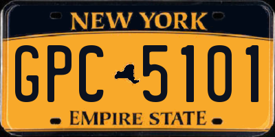 NY license plate GPC5101