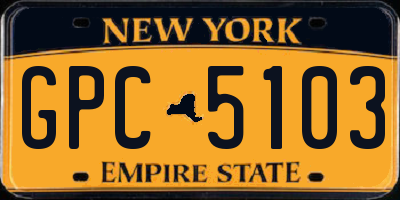 NY license plate GPC5103