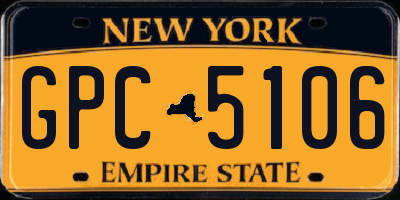 NY license plate GPC5106