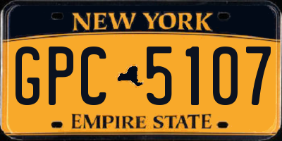 NY license plate GPC5107