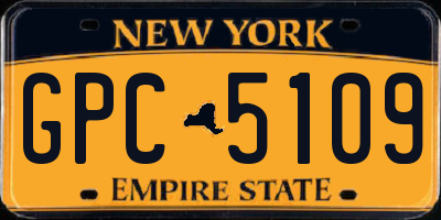 NY license plate GPC5109