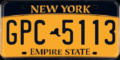 NY license plate GPC5113