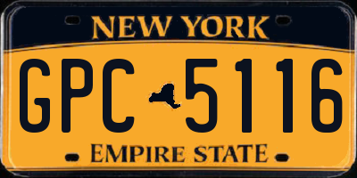 NY license plate GPC5116