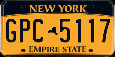 NY license plate GPC5117