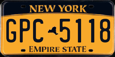 NY license plate GPC5118