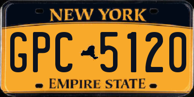 NY license plate GPC5120