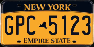 NY license plate GPC5123