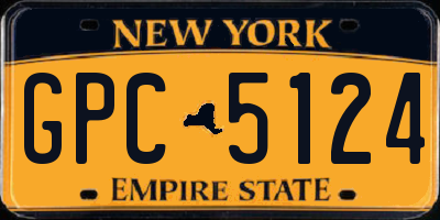 NY license plate GPC5124