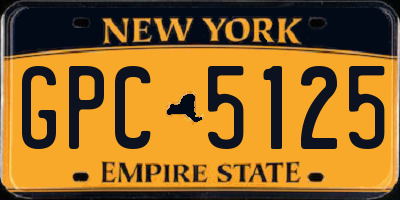 NY license plate GPC5125