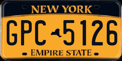 NY license plate GPC5126
