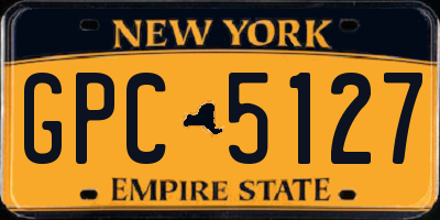 NY license plate GPC5127
