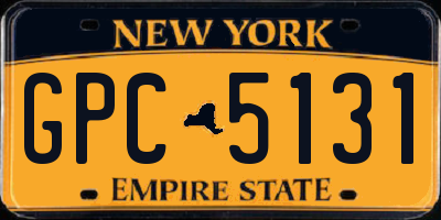 NY license plate GPC5131
