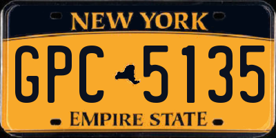 NY license plate GPC5135