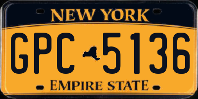 NY license plate GPC5136