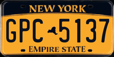 NY license plate GPC5137