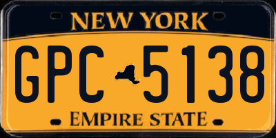 NY license plate GPC5138