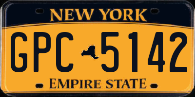 NY license plate GPC5142