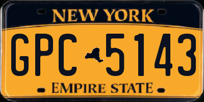 NY license plate GPC5143