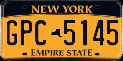 NY license plate GPC5145