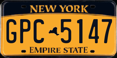 NY license plate GPC5147