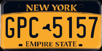 NY license plate GPC5157