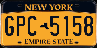 NY license plate GPC5158