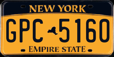 NY license plate GPC5160