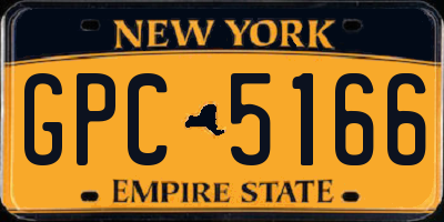 NY license plate GPC5166