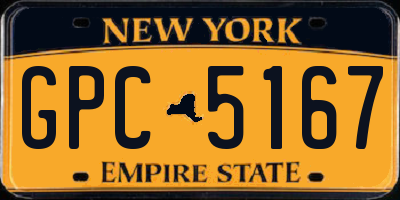 NY license plate GPC5167