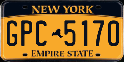 NY license plate GPC5170