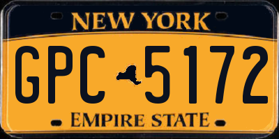 NY license plate GPC5172