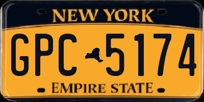 NY license plate GPC5174