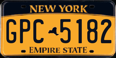 NY license plate GPC5182