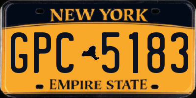 NY license plate GPC5183
