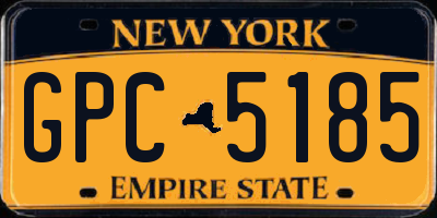 NY license plate GPC5185