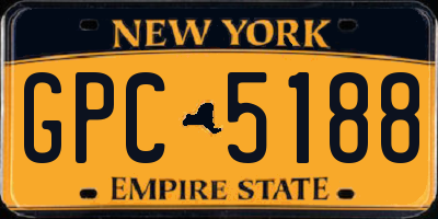 NY license plate GPC5188