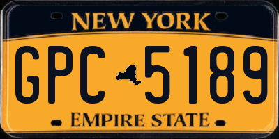 NY license plate GPC5189