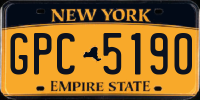 NY license plate GPC5190
