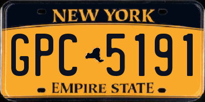 NY license plate GPC5191