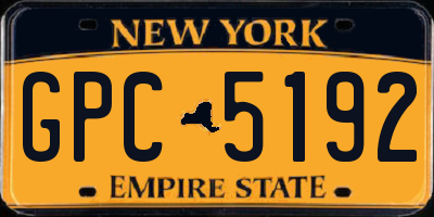 NY license plate GPC5192