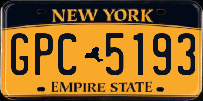NY license plate GPC5193
