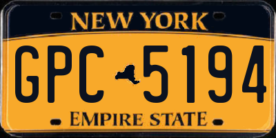 NY license plate GPC5194
