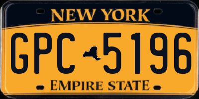 NY license plate GPC5196