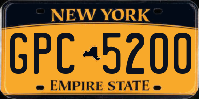 NY license plate GPC5200
